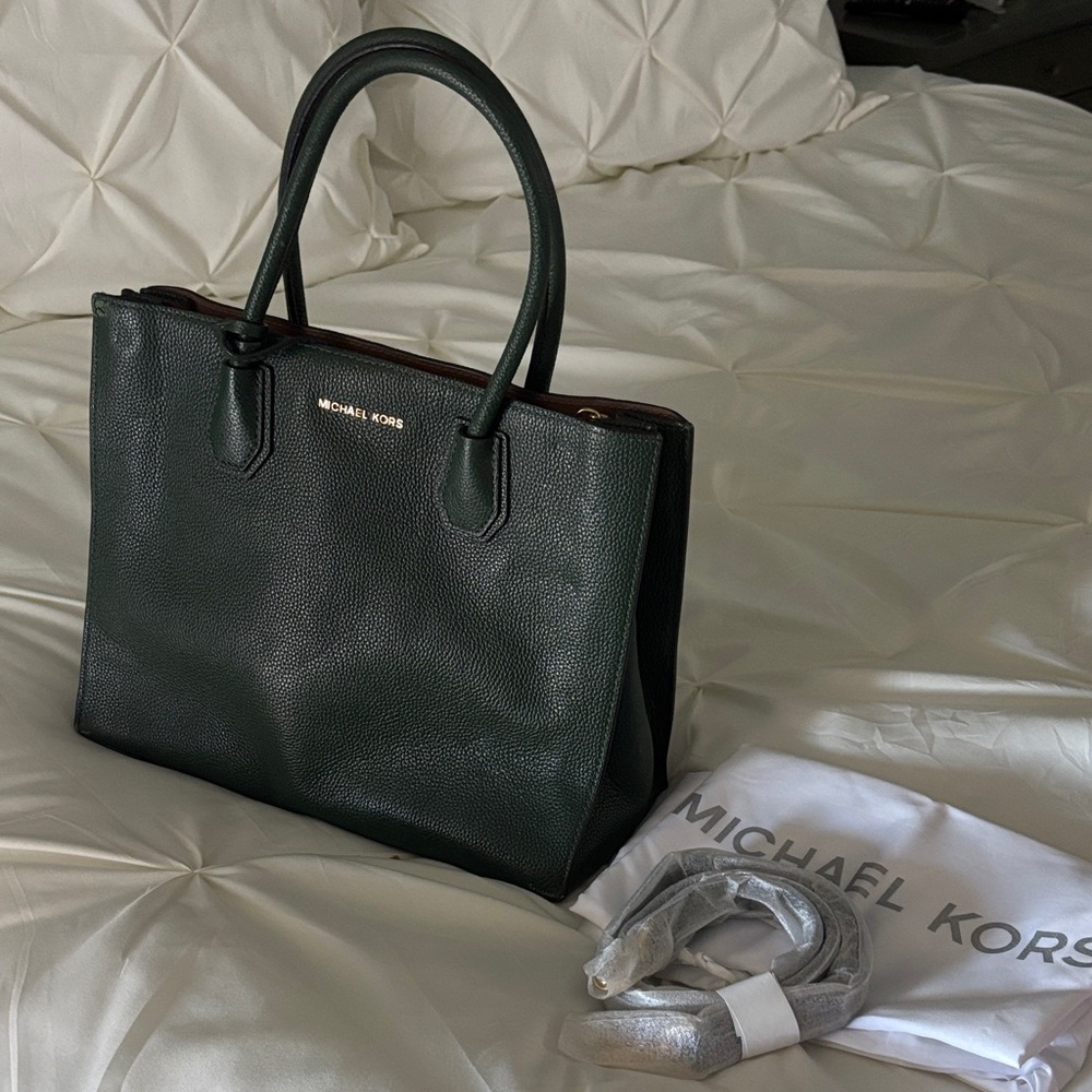 Michael Kors Dark Green Tote Bag